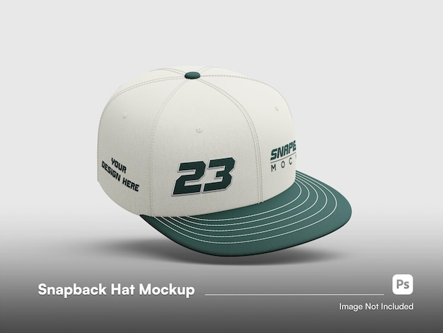 PSD isométrico moderno vintage snapback mockup 3d cap de moda aislado