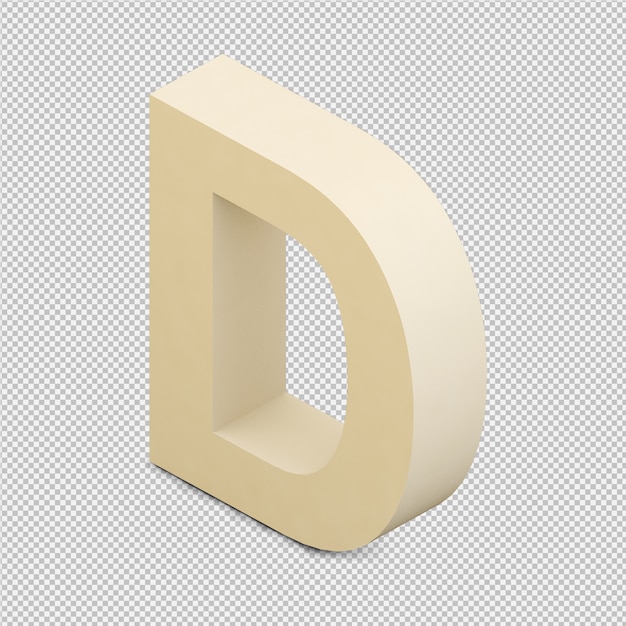 PSD isométrique alphabet 3d rendu isolé