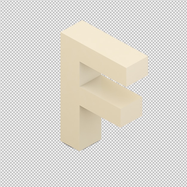 PSD isométrique alphabet 3d rendu isolé