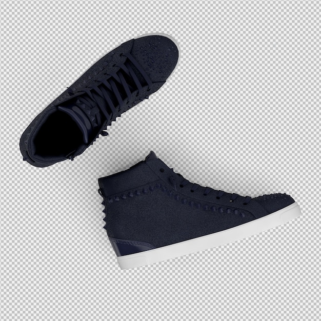 Isométrique chaussures 3D rendu isolé