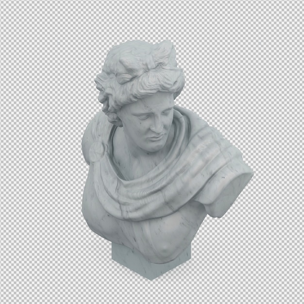 Isométrique Statue 3D rendu isolé