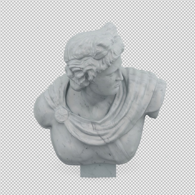 Isométrique Statue 3D rendu isolé