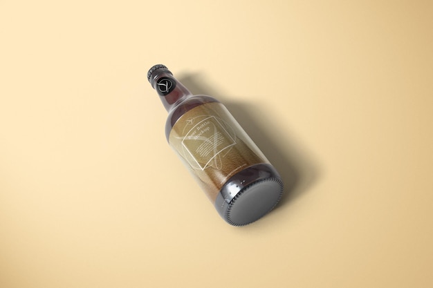 Isometrische ansicht bierflasche mockup