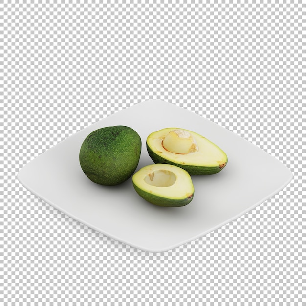 Isometrische avocado