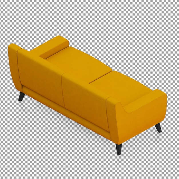 Isometrische gelbe couch