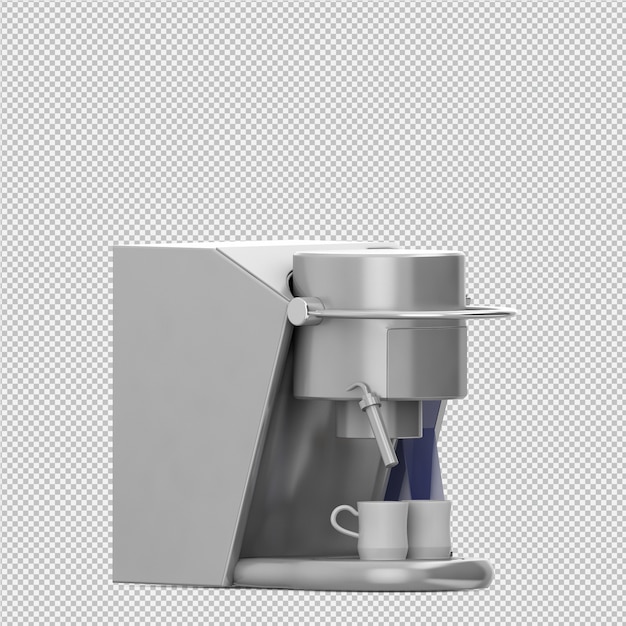 Isometrische kaffeemaschine 3d übertragen