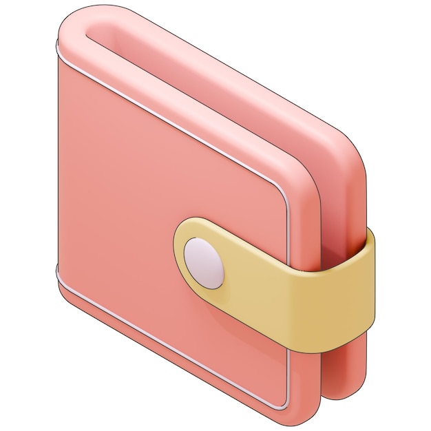 Isometrische rosa Brieftaschen-Illustration