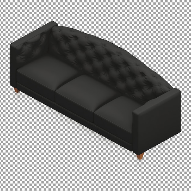 Isometrische schwarze couch