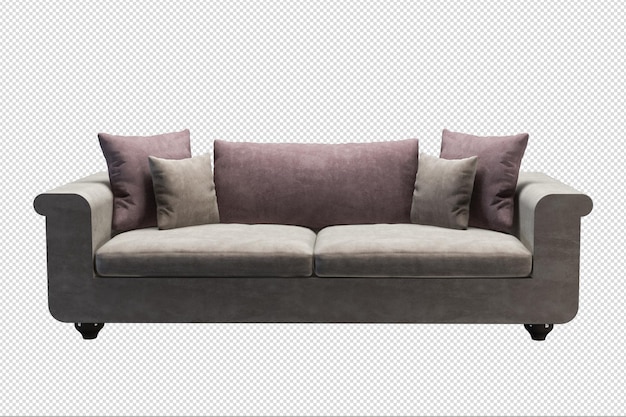 Isometrische Sofa 3D-Rendering
