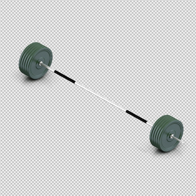 Isometrische sport- und turnhallenausrüstung 3d übertragen