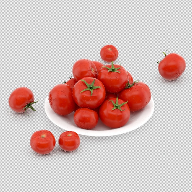 Isometrische tomaten 3d übertragen