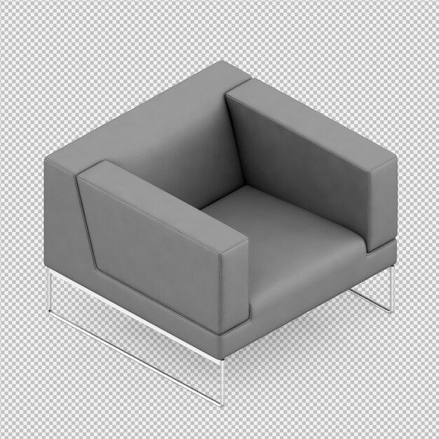 Isometrische Wiedergabe des Lehnsessels 3D