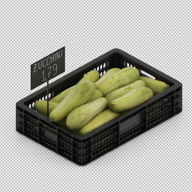 PSD isometrische zucchini 3d übertragen