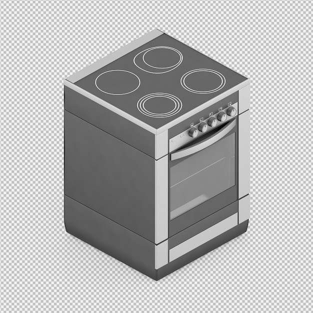 Isometrischer Küchenbereich 3D übertragen