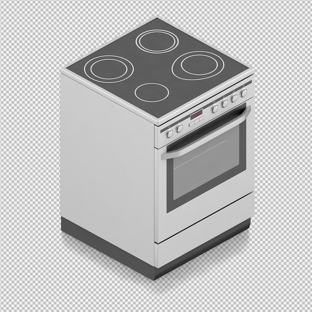 Isometrischer Küchenbereich 3D übertragen