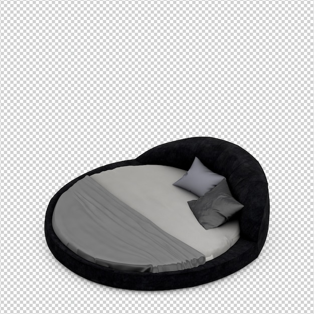 Isometrisches Bett 3D übertragen getrennt