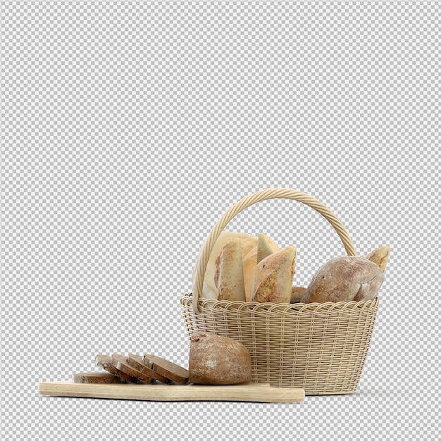 Isometrisches Brot 3D getrennt