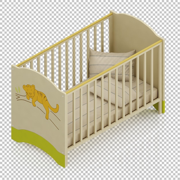 Isometrisches Kinderbett