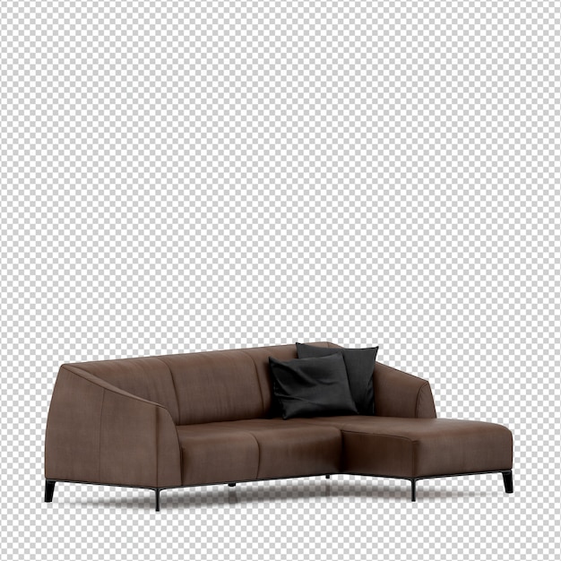 Isometrisches Sofa 3D übertragen getrennt
