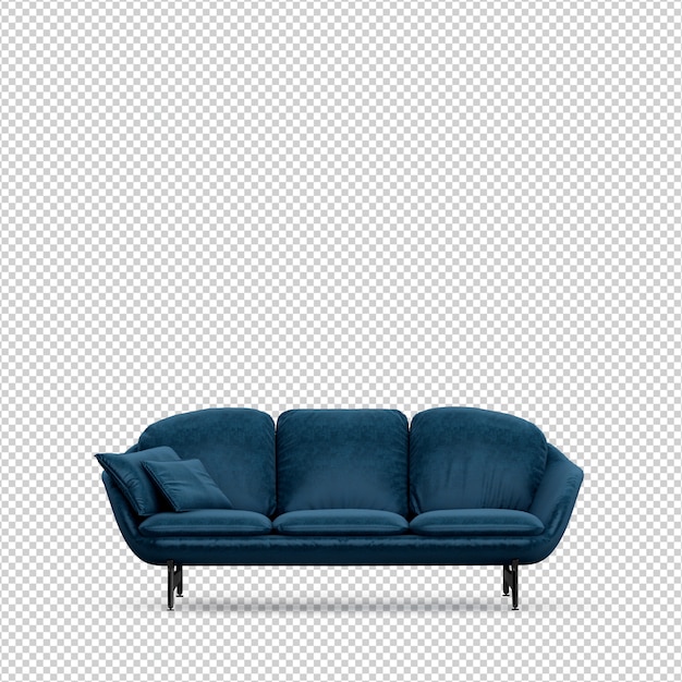 PSD isometrisches sofa 3d übertragen getrennt