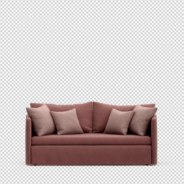 Isometrisches Sofa 3D übertragen getrennt