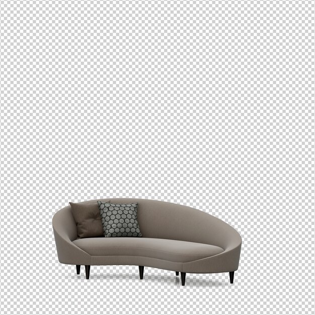 Isometrisches Sofa 3D übertragen getrennt