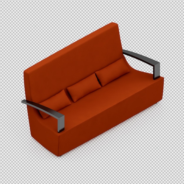 Isometrisches sofa 3d übertragen