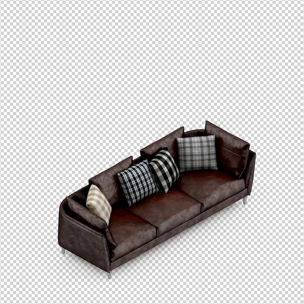 Isometrisches sofa 3d übertragen