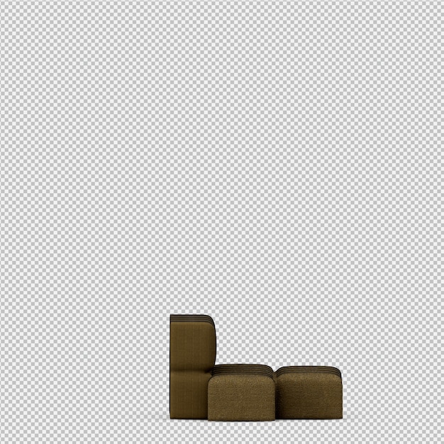 Isometrisches sofa 3d übertragen