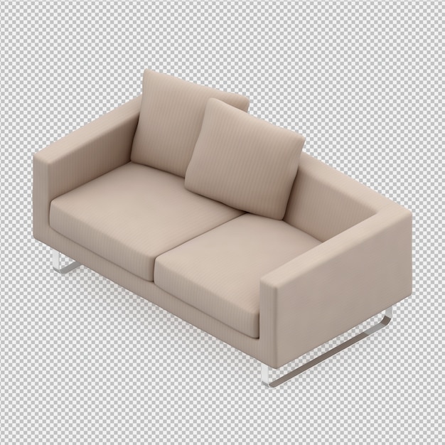 PSD isometrisches sofa 3d übertragen