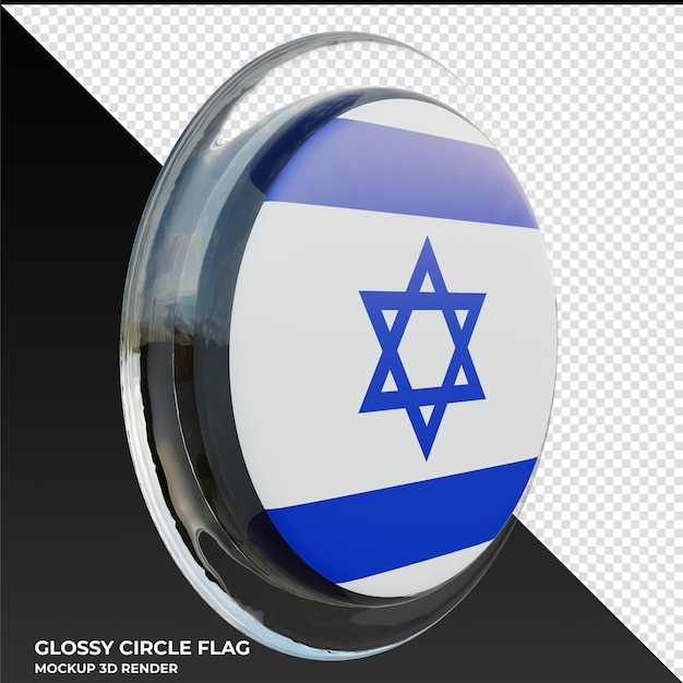 PSD israel0003 realistische 3d-texturierte glänzende kreisflagge