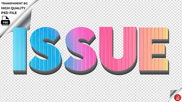 PSD issue typographie arc-en-ciel coloré texte texture psd transparent