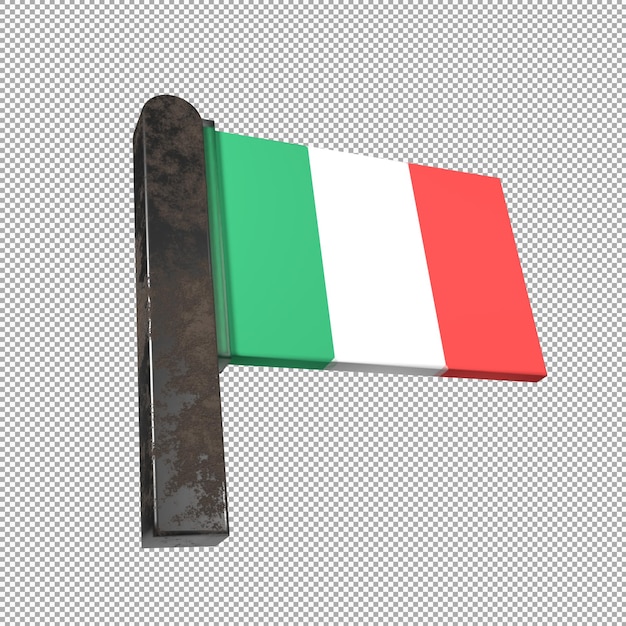 PSD italia, 3d, render, bandera, icono, aislado