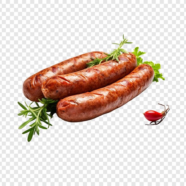 Italienische Wurst auf durchsichtigem Hintergrund