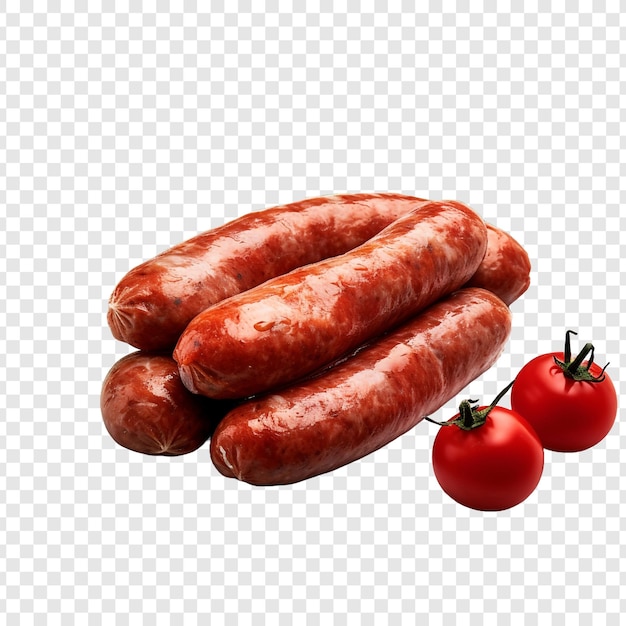 Italienische Wurst auf durchsichtigem Hintergrund