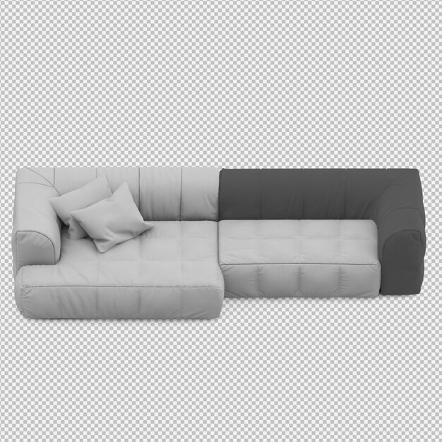 Izometrický 3D renderování pohovky izolovaný