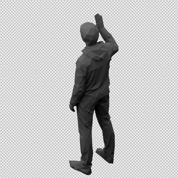 Izometrický mužský 3D renderování