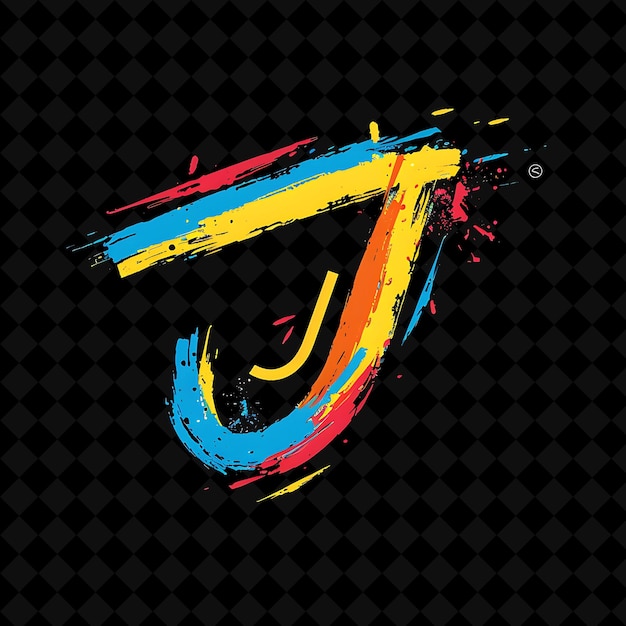 J con letra dibujada a mano Diseño de logotipo Estilo con J en forma de Int Ilustración Diseños vectoriales de logotipo