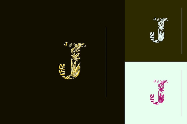 PSD j letter with earth logo design style with j shaped into a j nature abstract vector collections (collezioni vettoriali astratte della natura)