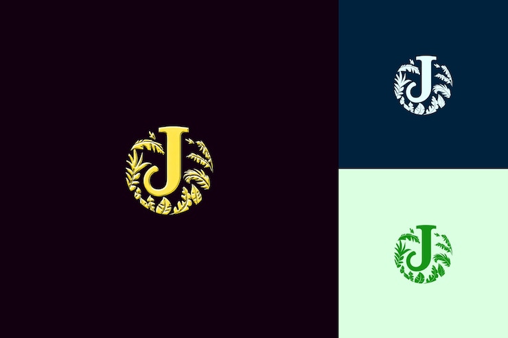 PSD j letter with earth logo design style with j shaped into a j nature abstract vector collections (collezioni vettoriali astratte della natura)