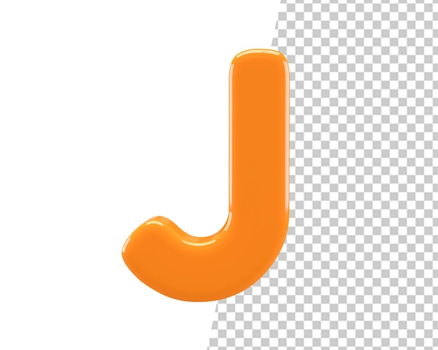 j lettre logo 3d or