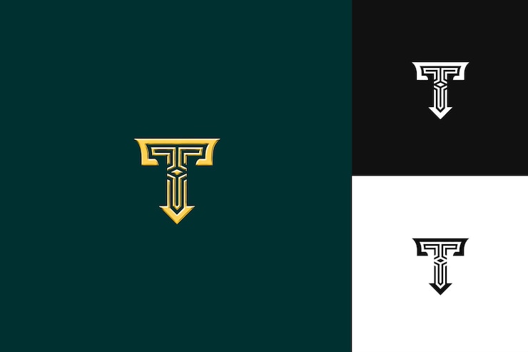 PSD j8 buchstabe t logo mit königlicher größe buchstabenform logo stil illustration logo vektordesigns