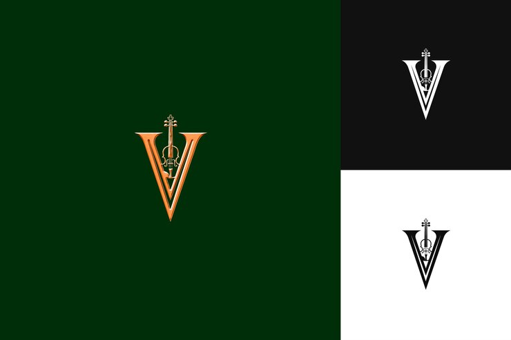 PSD j8 carta v logotipo con vibra real marca de letra diseño de estilo de logotipo ilustración diseños vectoriales de logotipo