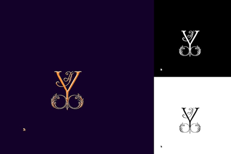 PSD j8 letra y con estilo de diseño de logotipo con y en forma de ilustración diseños vectoriales de logotipo