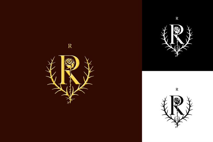 PSD j8 letra r con marca de combinación diseño de logotipo estilo con forma de r ilustración diseños vectoriales de logotipo
