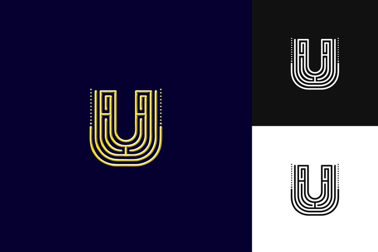 PSD j8 letter u logo with refined vibe monogram logo style design l illustration logo vector designs