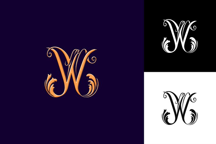 PSD j8 letter w con wordmark logo design style con w a forma di illustrazione logo vector designs