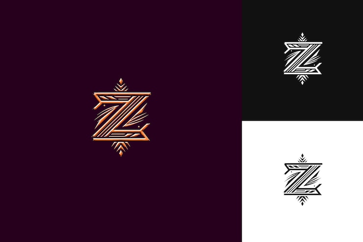 PSD j8 logotipo de la letra z con sello de lujo real diseño de estilo de logotipo ilustración diseños vectoriales de logotipo