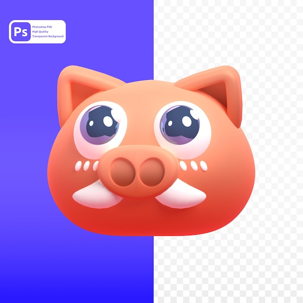 Jabalí en render 3d para presentación web de activos gráficos u otros