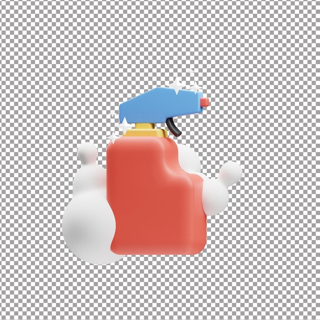 El jabón de pulverización 3D